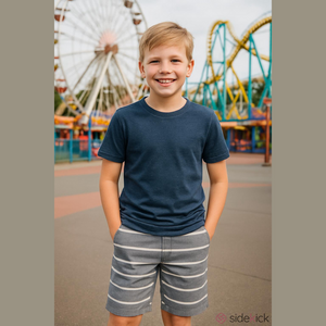 Boys Quiksilver Grey Striped Shorts Size 16